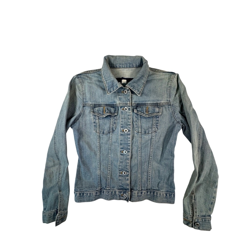 Gap Denim Trucker Jacket Women's Small S Blue Stretch Light Wash Jean